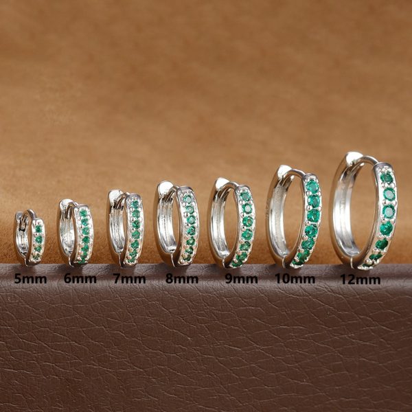 Trendy Circle Zircon Perforated Stud Earrings