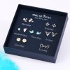 Fashion 925 Silver Needle Asymmetrical Earrings Gift Set