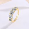 S925 Silver Simple Personality Trendy Micro-inlaid Moissanite Ring