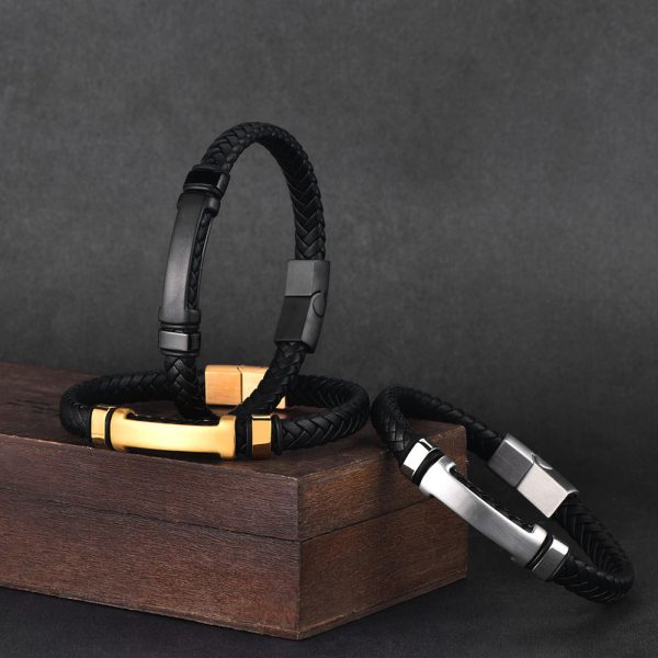 European And American Popular Simplicity Men's Weaving Leather Bracelet