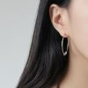 Japanese And Korean Simple Personality Small Circle Female Student Silver Earrings