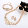 Diamond-encrusted Section Chain Jewelry Set Four-piece Set