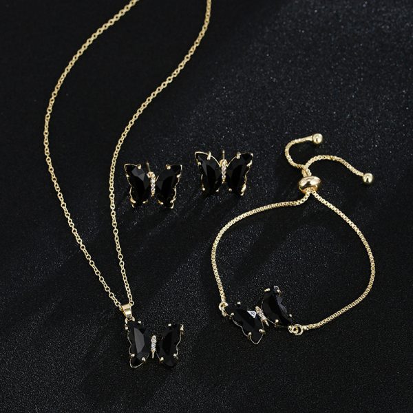 New Butterfly Necklace Jewelry Set