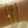 Women's European And American Twin Beaded Heart Bracelet