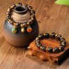 Ancient Golden Sand Colored Glaze Bracelet Two Ends