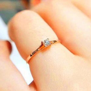 OL Minimalist Zircon Women's Ring Copper Plated White Gold