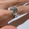 Cross Zircon Ring Ins Women's Special Interest Design Open Gemstone Ring