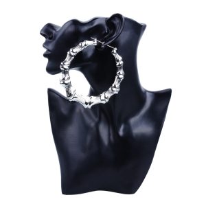 Exaggerated Iron Large Circle 100mm Bamboo Earrings