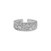 All-match Hammered Texture S925 Openning Silver Ring Female
