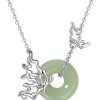 Women's Sterling Silver Butterfly Necklace Personalized Cold Style Hetian Jade Necklace
