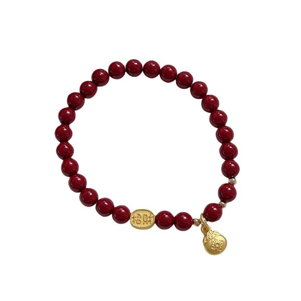 Peace Buckle Gourd Beaded Bracelet Birth Year Red Bracelet