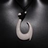 Yak Bone Carved Fishhook Brand Pendant Necklace