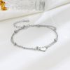 S925 Sterling Silver All-match Heart Double-layer Bracelet