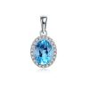 925 Sterling Silver Light Luxury Colored Gems Jewelry Suit Natural