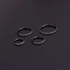 Pure Stainless Steel Split Ring Round Set Zircon Earrings