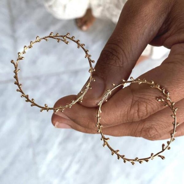 Leaf circle circle geometric earrings