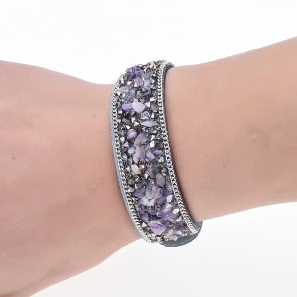 Crushed Stone Multicolor Bangle Bracelet