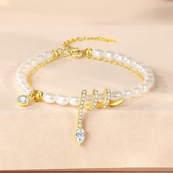 Pearl Snake Classic Style Snake Year Beaded Bracelet