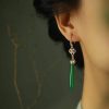 Green Agate Water Drop Earrings