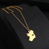 Stainless Steel Peach Heart National Clavicle Chain