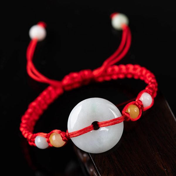Emerald Round Jade Pendant Bracelet
