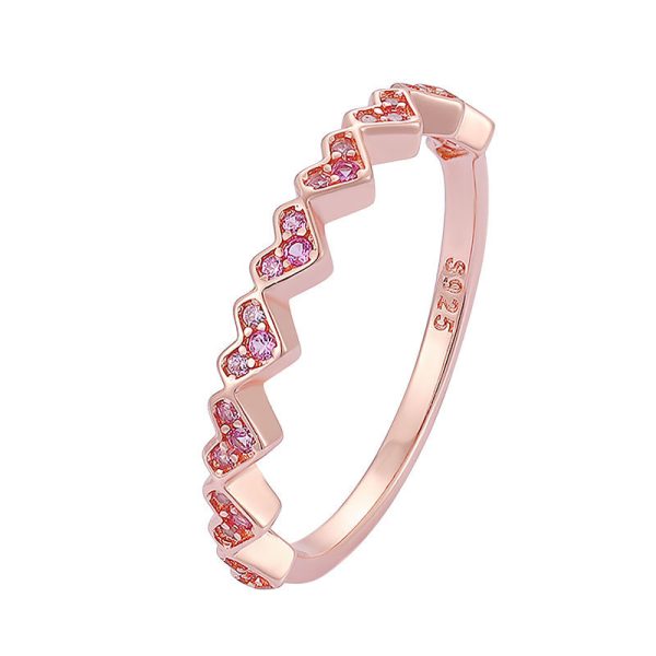 S925 Sterling Silver Ring Female Loving Heart Zircon