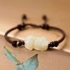 Hetian Jade Bracelet Black And Red Ropes Women