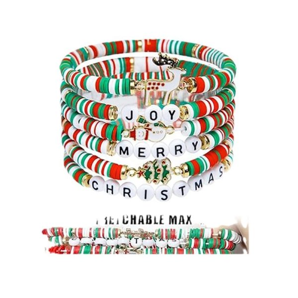 Christmas 6-pack Cute Elk Polymer Clay Bracelet Bracelet Suit