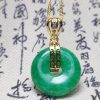 Vacuum Electroplating Emerald Green Dry Green Jade Pendant