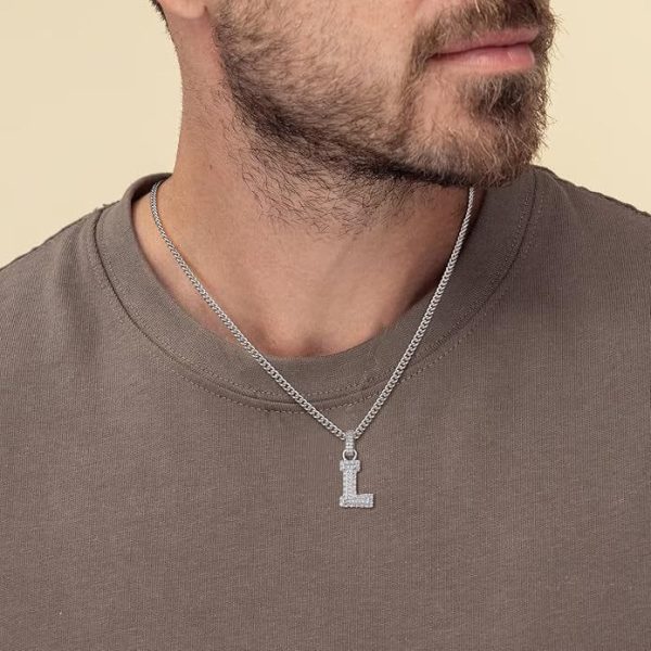 Capital Letter Pendant Necklace Chain Unisex