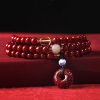 Cinnabar Wholesale Purple Gold Sand Buddha Beads Rosary Hand-woven Bracelet