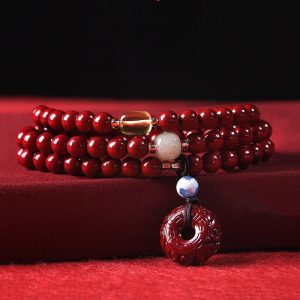 Cinnabar Wholesale Purple Gold Sand Buddha Beads Rosary Hand-woven Bracelet