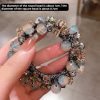 High-end Purplish Red Headdress Flower Crystal Hair Tie