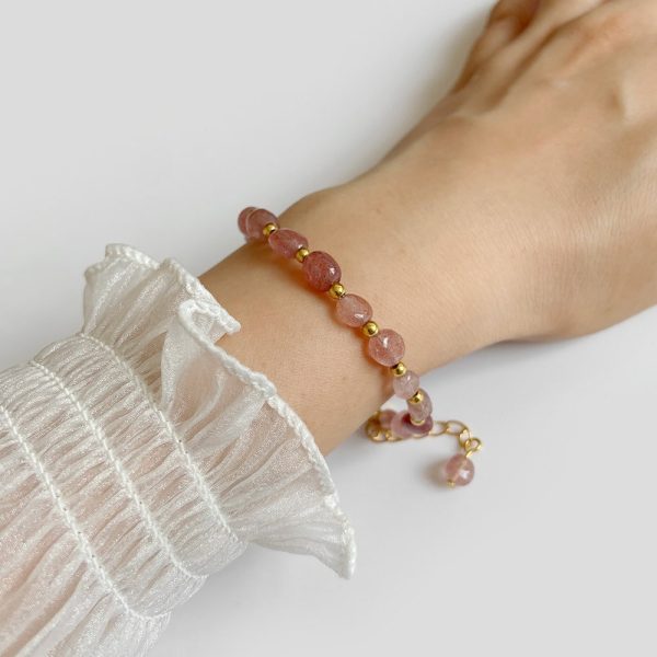 Accompanying Stone Beads Bracelet Women's Irregular Stone Lobster Buckle