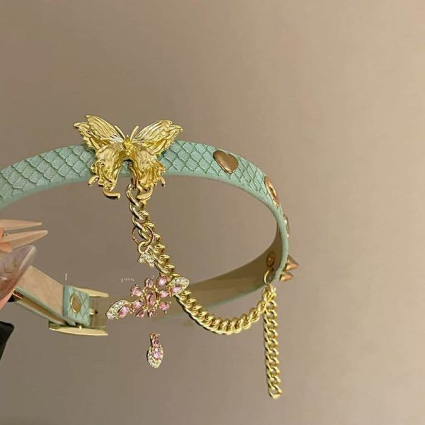 French Sweet Green Butterfly Necklace For Women