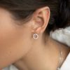 Simple Retro S925 Sterling Silver Rhinestone Zircon Circle Ear Studs