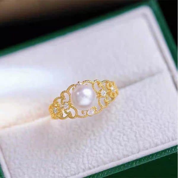 Retro Natural Open-end Pearl Ring Women