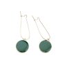 Korean Fashion Dripping Stud Earrings Green Circle