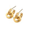Colorless Personality Circle Titanium Steel Stud Earrings