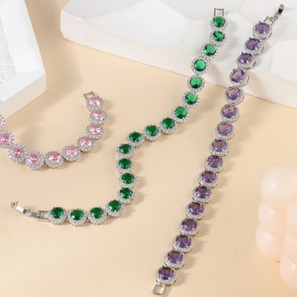 Fashion Gold-plated Inlaid Zircon Hollow Round Bracelet