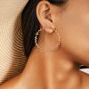 Leaf circle circle geometric earrings
