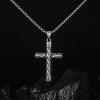 Cross Pendant Street Cool Hip Hop Style Man's Stainless Steel Necklace