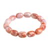 Natural Cherry Agate Barrel Shaped Bead Bracelet