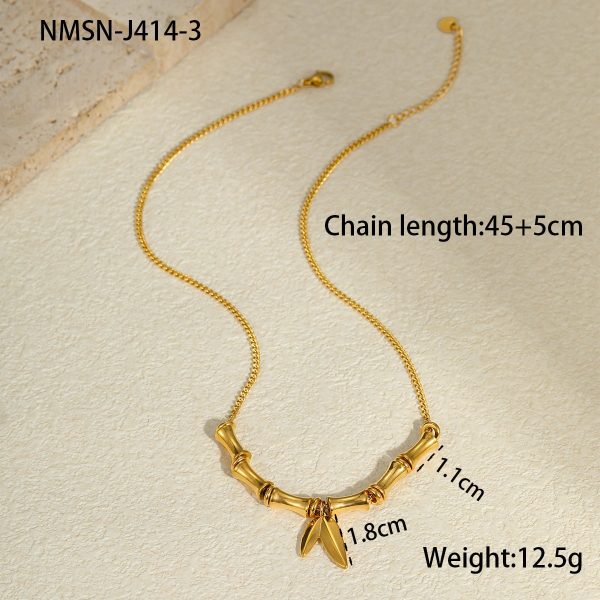Women's Versatile Light Luxury Bamboo Knot Bamboo Leaf Necklace