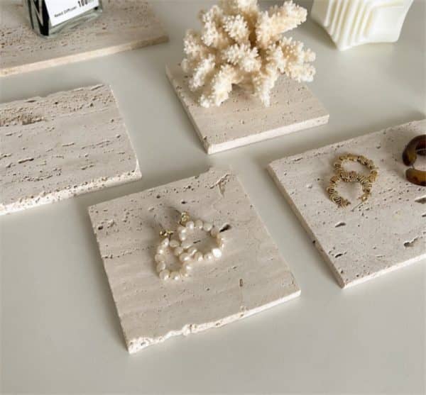 Super Beautiful Cave Stone Ins Wind Jewelry Display Props Beige Stone Cushion