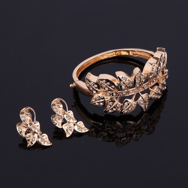 Crystal Necklace And Ear Jewelry Set Of Four Bridal Banquet Jewelry Set