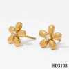 New Stainless Steel Flower Bracelet Necklace And Earring Suit Simple Fashion