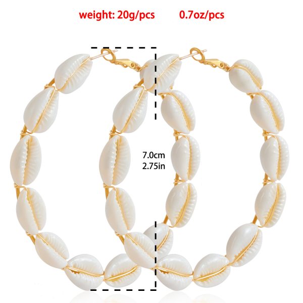 Women's Exaggerated Geometric Big Circle Shell Earrings