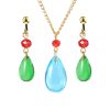 Anime Howl's Moving Castle Water Drop Resin Earrings Necklace Jewelry Set