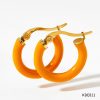 Ins Wind Circle Macaron Dripping Oil Ear Ring